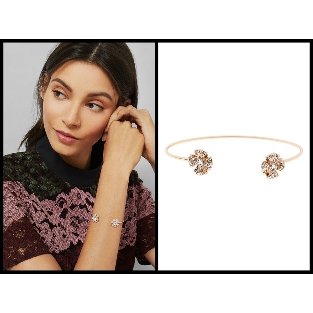 💕TED BAKER💕 Rosette Pave Crystal Cuff Bracelet